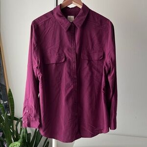 Chico's Rich Plum Button-Down Shirt 2
